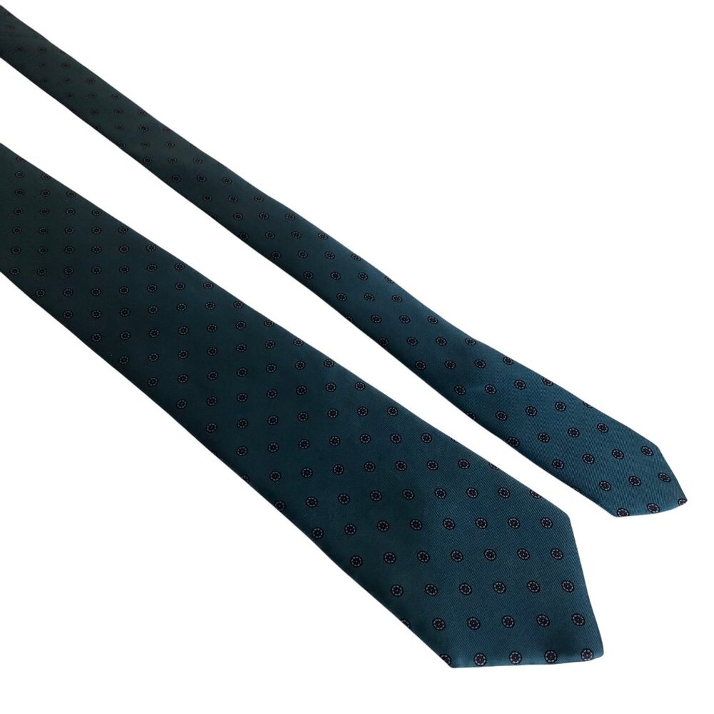 All Silk Milano Handmade Blue Patterned Mens Necktie Office Work Formal Dad Gift